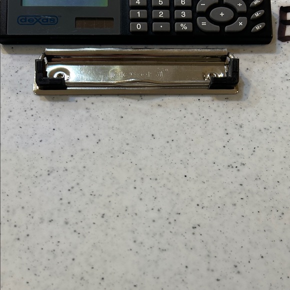 Dexas White Clipboard with Solar Calculator & Inside Storage & Handle - Picture 9 of 14